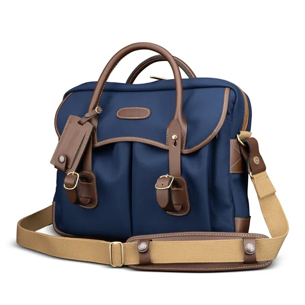 Best leather laptop bag overall — Billingham Thomas briefcase in navy
