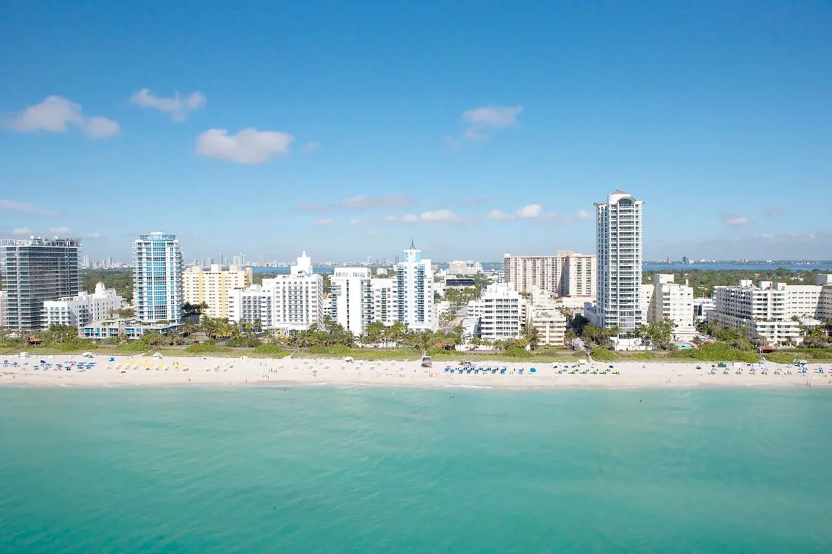 Miami to Orlando drive alternative with the Miami skyline and coastline