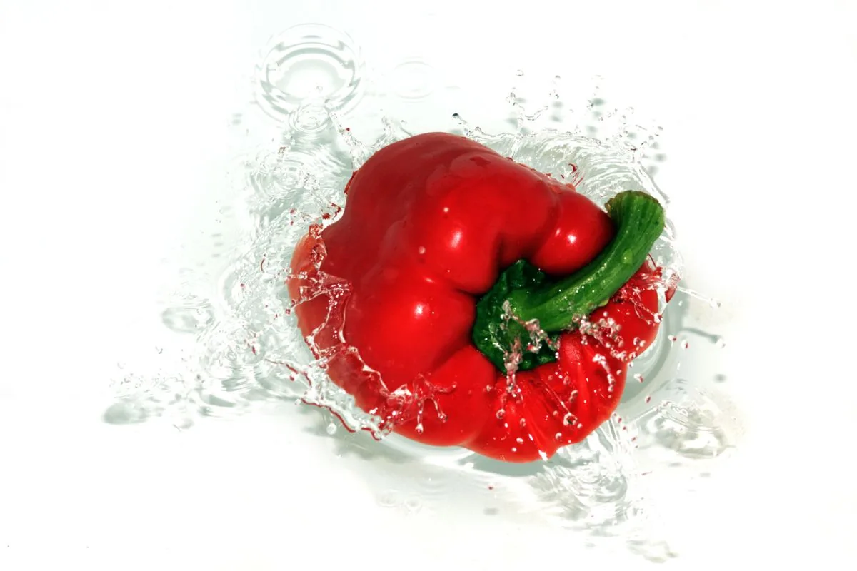 How to roast sweet peppers starting with a fresh red bell pepper