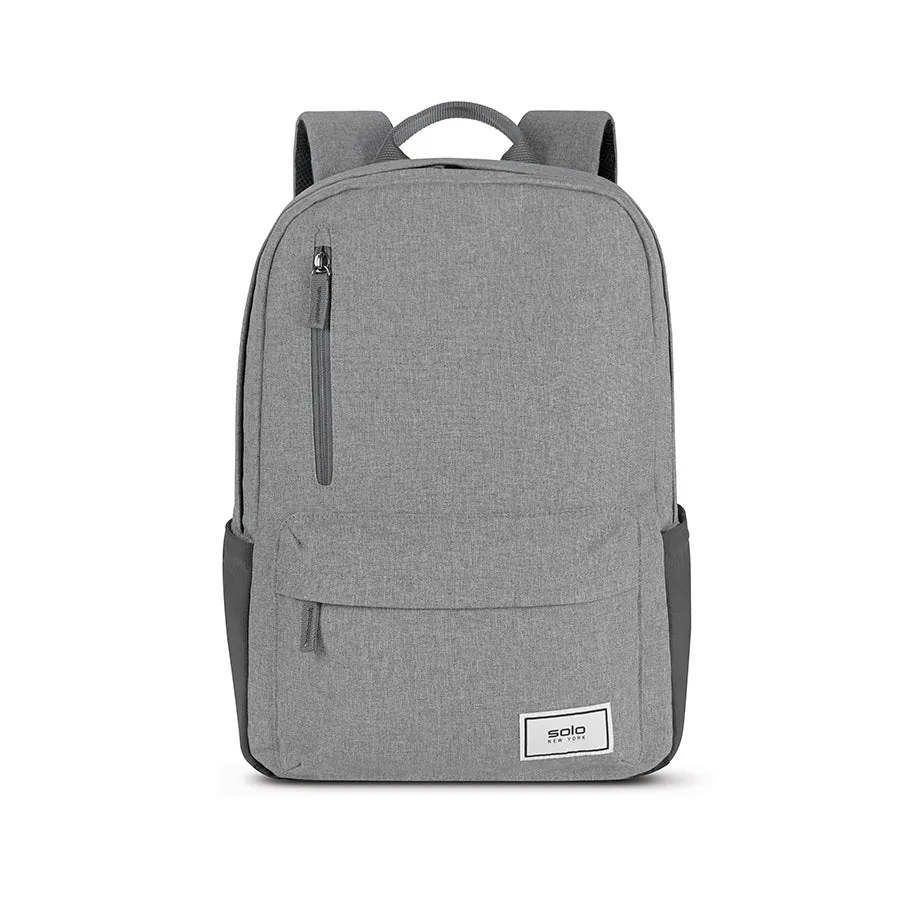 Solo Re:cover value laptop bag in gray recycled fabric, front view