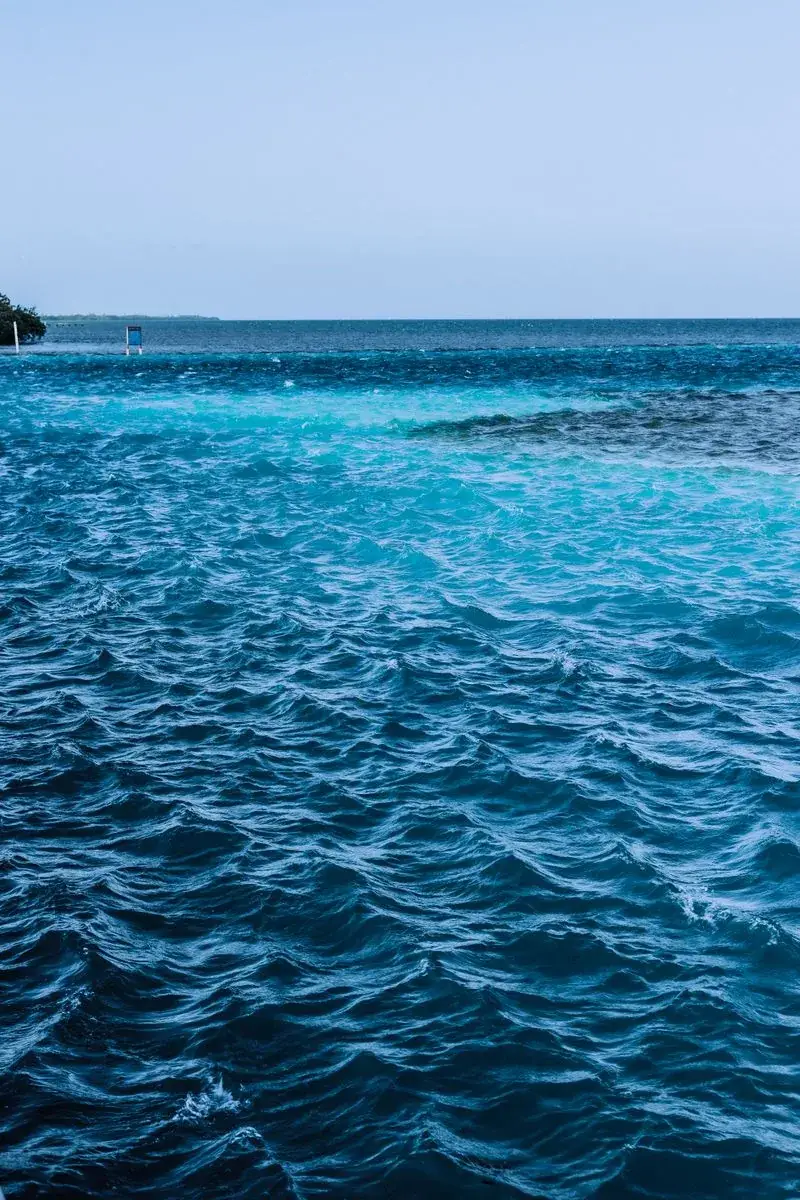 Deep blue and turquoise Belize seascape where is belize on the Caribbean coast