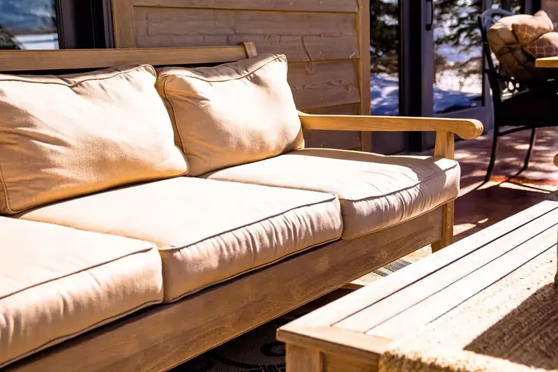 Staged patio seating set with cushions ready where to sell outdoor furniture locally